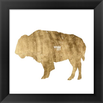 Framed Brushed Gold Animals I Print