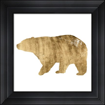 Framed Brushed Gold Animals II Print