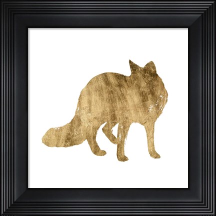 Framed Brushed Gold Animals III Print