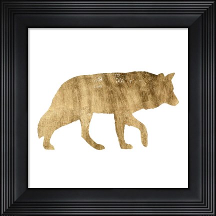 Framed Brushed Gold Animals IV Print