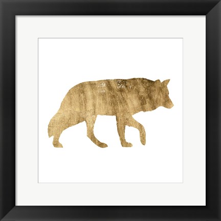 Framed Brushed Gold Animals IV Print