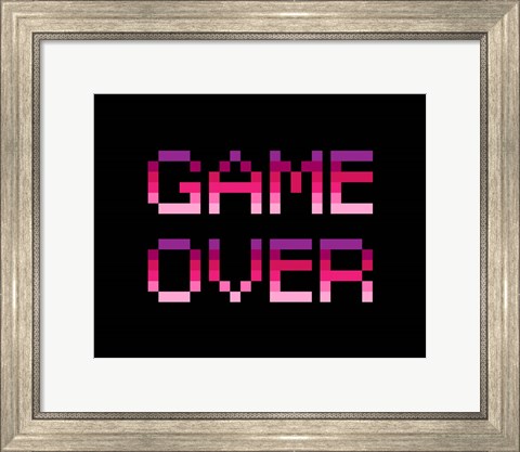 Framed Game Over  - Purple Print