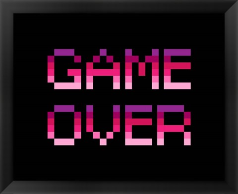 Framed Game Over  - Purple Print