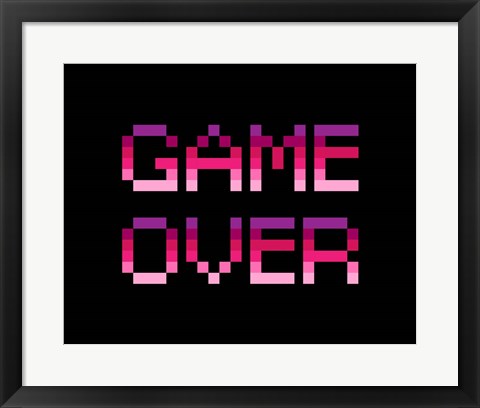 Framed Game Over  - Purple Print