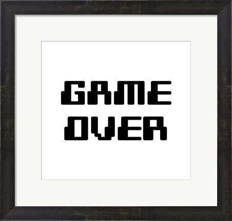 Framed Game Over  - White Print