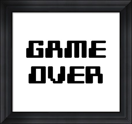 Framed Game Over  - White Print