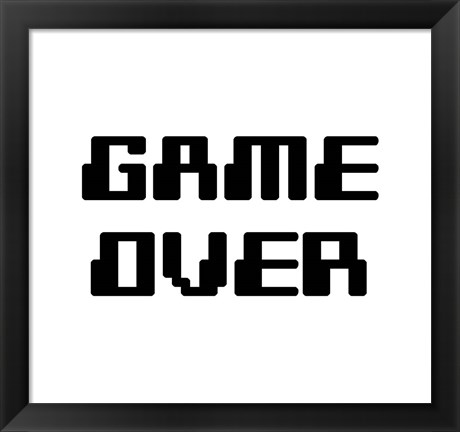 Framed Game Over  - White Print