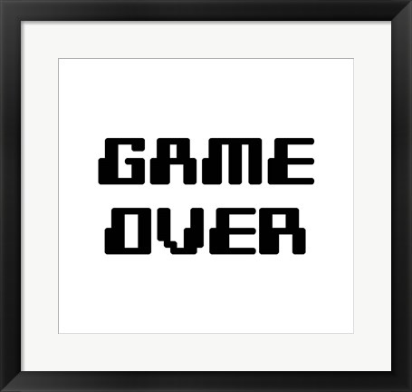 Framed Game Over  - White Print