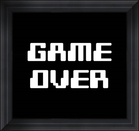 Framed Game Over  - Black Print
