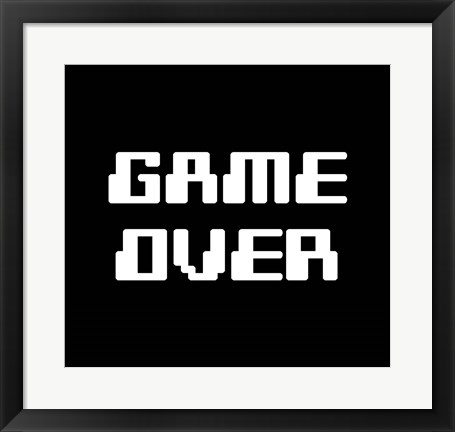 Framed Game Over  - Black Print