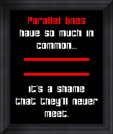Framed Math Joke  - Black and Red Print