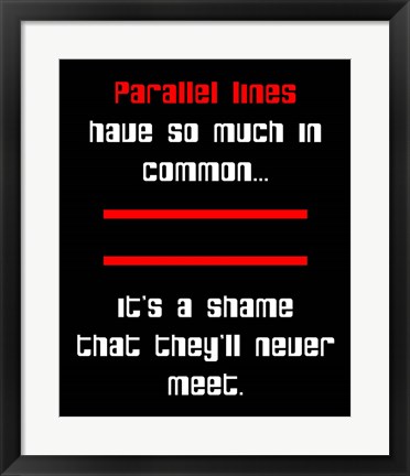 Framed Math Joke  - Black and Red Print