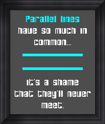 Framed Math Joke  - Gray and Cyan Print