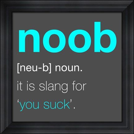 Framed Noob - Gray and Cyan Print