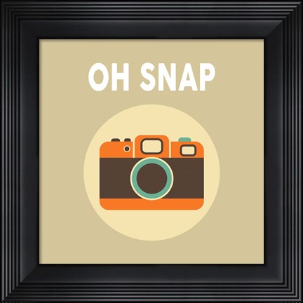 Framed OH SNAP Camera Beige Print