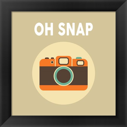 Framed OH SNAP Camera Beige Print