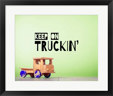 Framed Keep On Truckin&#39; Green Print