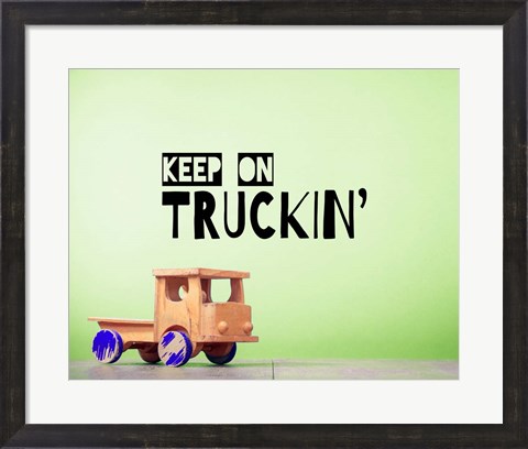 Framed Keep On Truckin&#39; Green Print