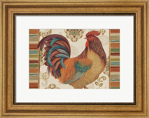 Framed Rooster Rainbow IVA Print