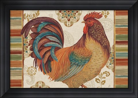 Framed Rooster Rainbow IVA Print