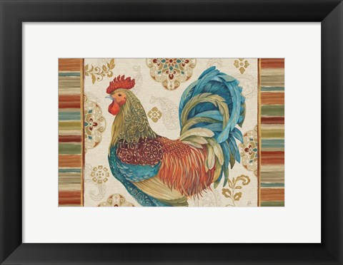 Framed Rooster Rainbow IIA Print