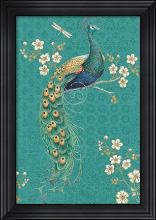 Framed Ornate Peacock IXD Print