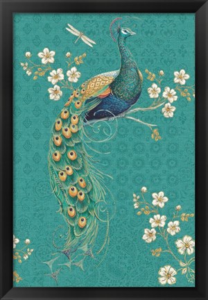 Framed Ornate Peacock IXD Print
