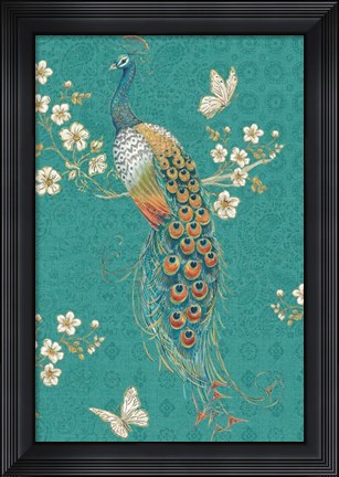 Framed Ornate Peacock XD Print
