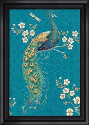 Framed Ornate Peacock IXE Print