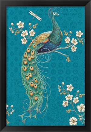 Framed Ornate Peacock IXE Print