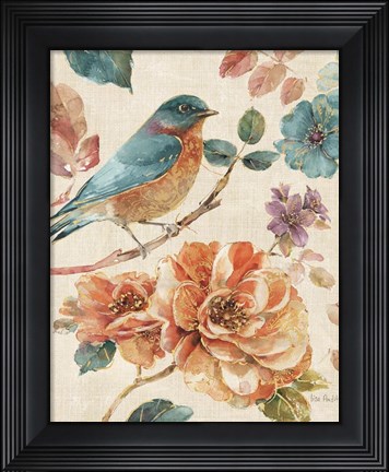 Framed Spiced Nature III Linen Leaf Print