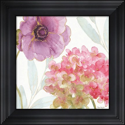 Framed Rainbow Seeds Flowers V Print