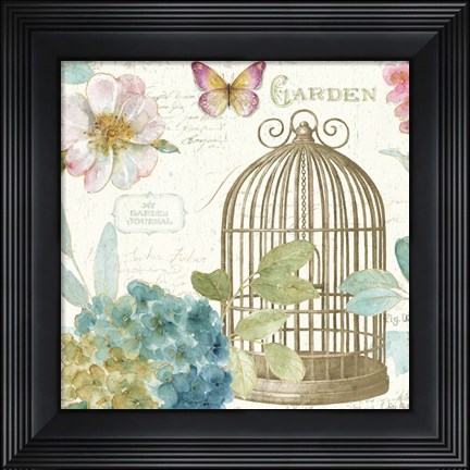 Framed Rainbow Seeds Floral Birdcage III v2 Print