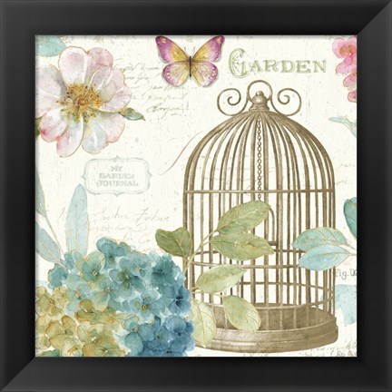 Framed Rainbow Seeds Floral Birdcage III v2 Print