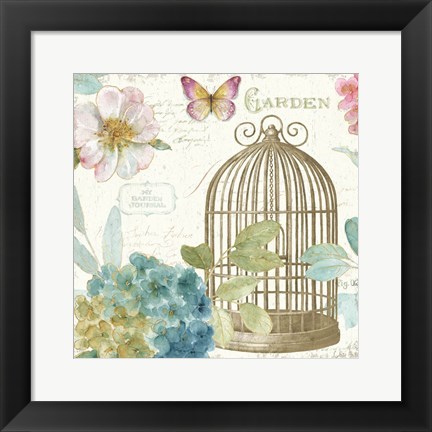 Framed Rainbow Seeds Floral Birdcage III v2 Print