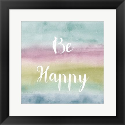 Framed Rainbow Seeds Painted Pattern XIV Cool Happy Print