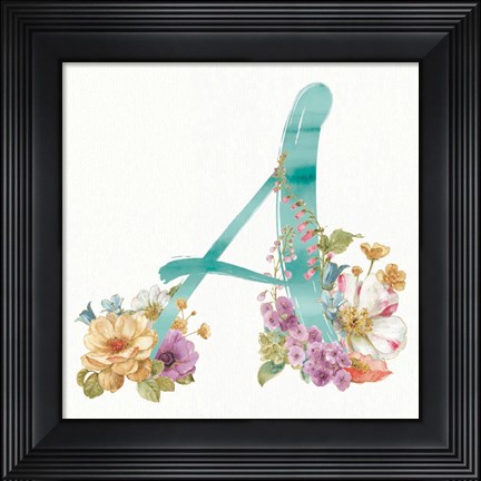 Framed Rainbow Seeds Monogram A Print