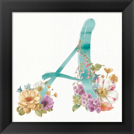 Framed Rainbow Seeds Monogram A Print