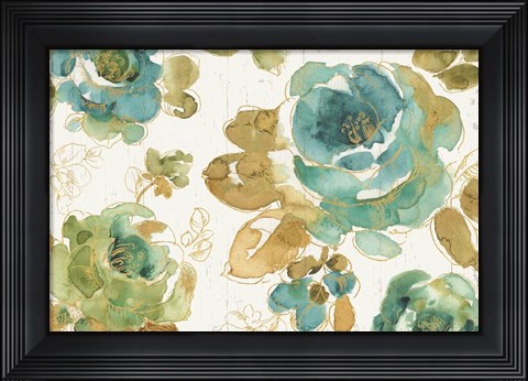 Framed My Greenhouse Roses I on Wood Print