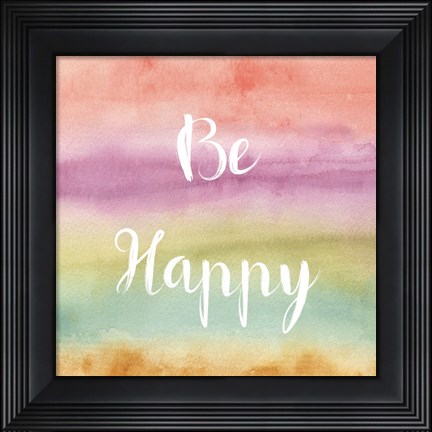 Framed Rainbow Seeds Painted Pattern XIV Happy Print