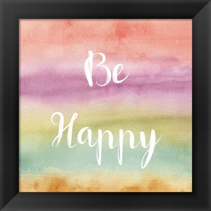 Framed Rainbow Seeds Painted Pattern XIV Happy Print