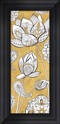 Framed Color my World Lotus II Gold Print