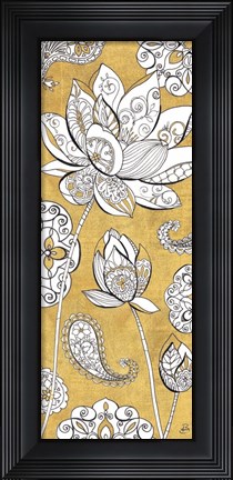 Framed Color my World Lotus III Gold Print