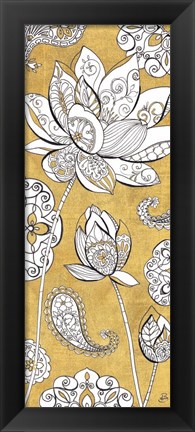 Framed Color my World Lotus III Gold Print