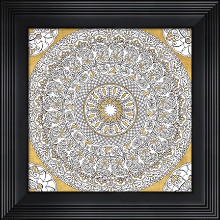 Framed Color My World Mandala I Gold Print