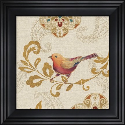 Framed Bird Rainbow Orange Print