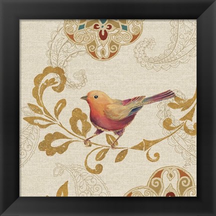 Framed Bird Rainbow Orange Print