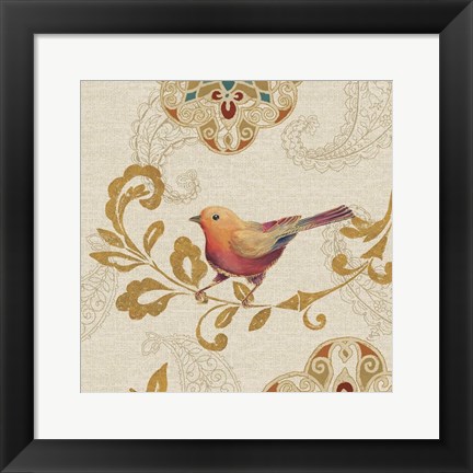 Framed Bird Rainbow Orange Print