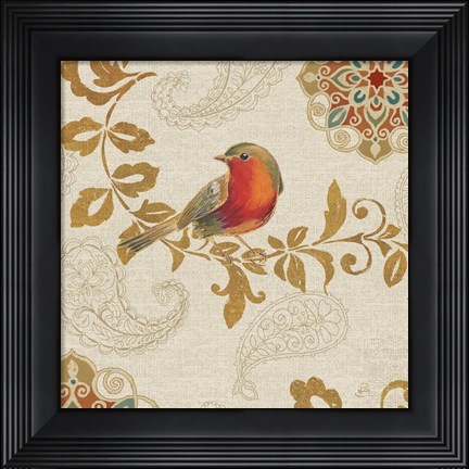 Framed Bird Rainbow Red Print