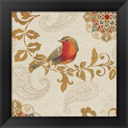 Framed Bird Rainbow Red Print